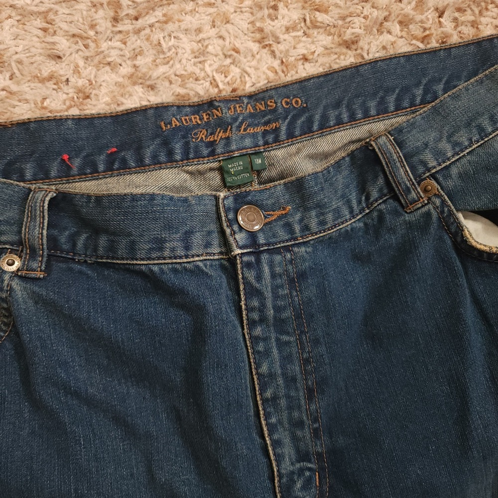 Lauren Jeans Co Ralph Lauren Jeans Womens 18W Blue‎ Straight Leg Medium Wash